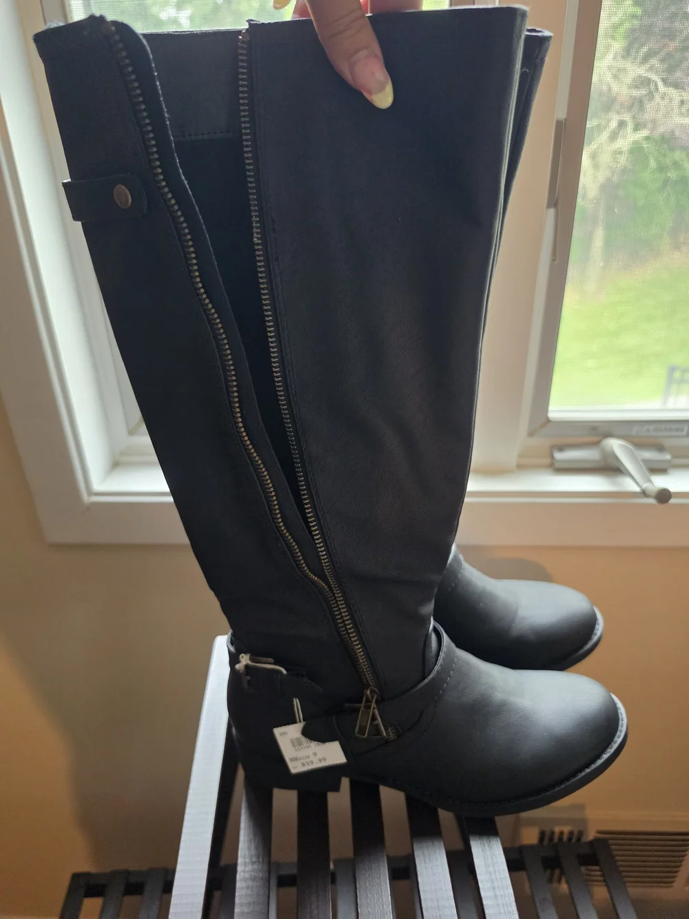 Black Women's Tall Zipper Riding Boots